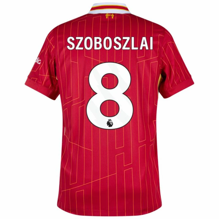 Liverpool Szoboszlai 8 Home 2024/25 Patches UCL UEFA Foundation (Official Printing)