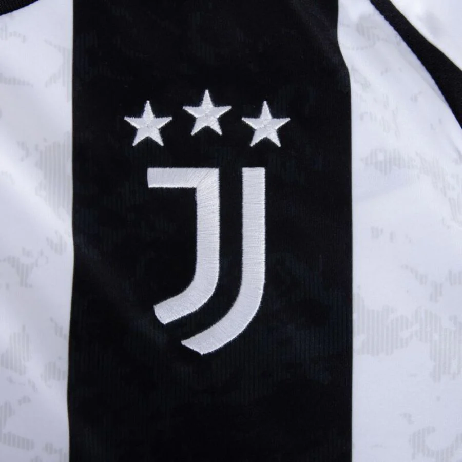 Juventus Home 2024/25 Patches UCL UEFA Foundation (Official Printing)
