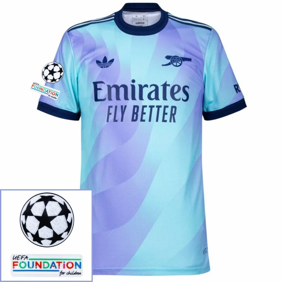 Arsenal degaard 8 Third Fan Jersey 2024/25 Patches UCL UEFA Foundation (Official Printing)