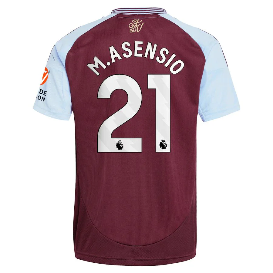 Aston Villa Marco Asensio 21 Home Fan Jersey 2024/25 Patches UCL UEFA Foundation (Official Printing)