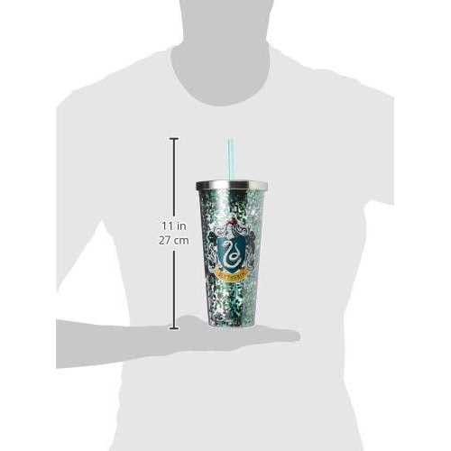 Spoontiques Harry Potter Tumbler Glitter Cup with Straw