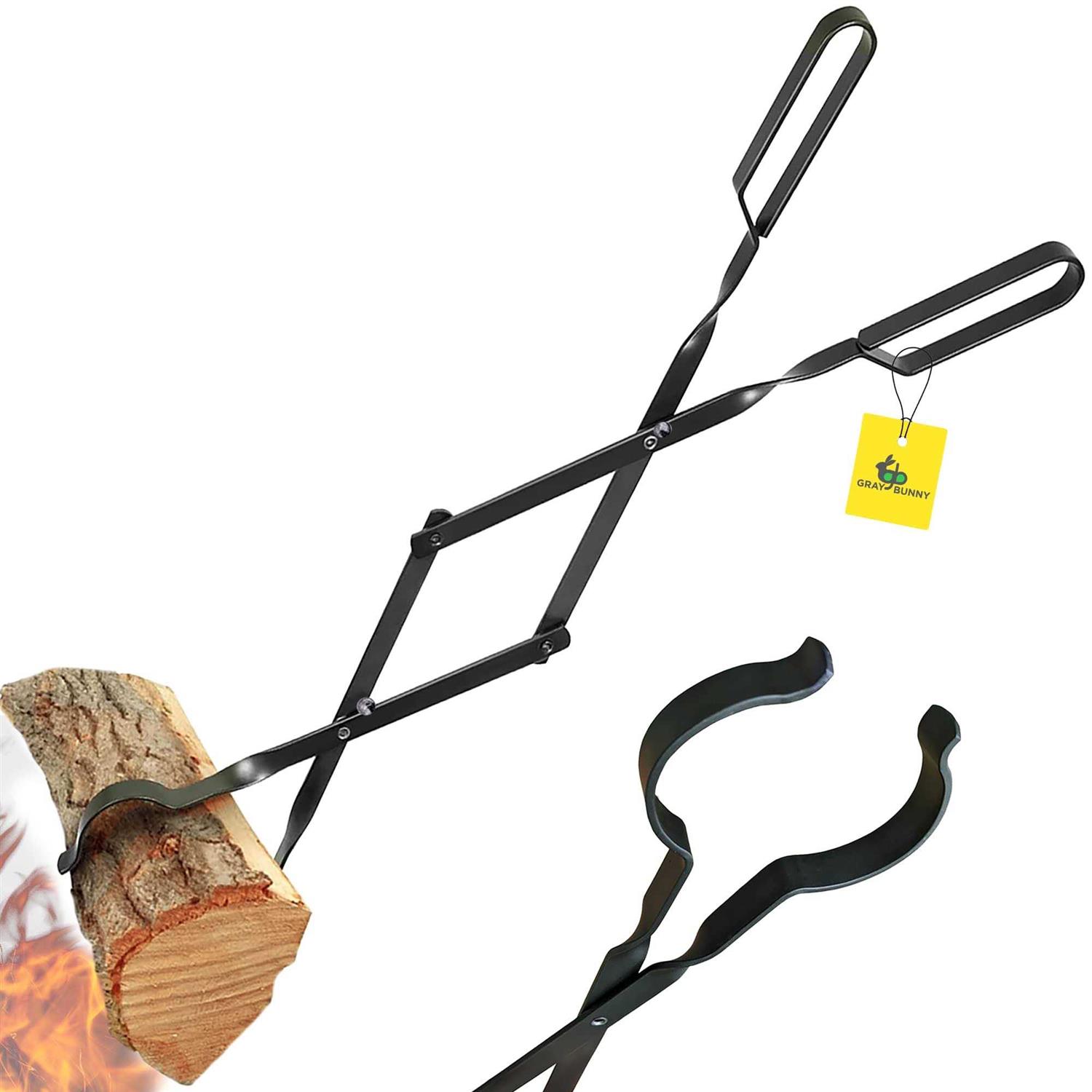 gb Home Collection Heavy Duty Cast Iron Fireplace Tongs Log Grabber