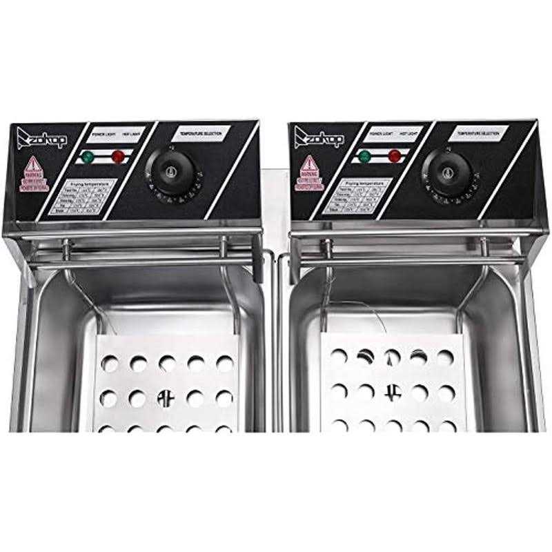 5000W Commercial Deep Fryer 12L Electric Dual Tank Deep Fryer