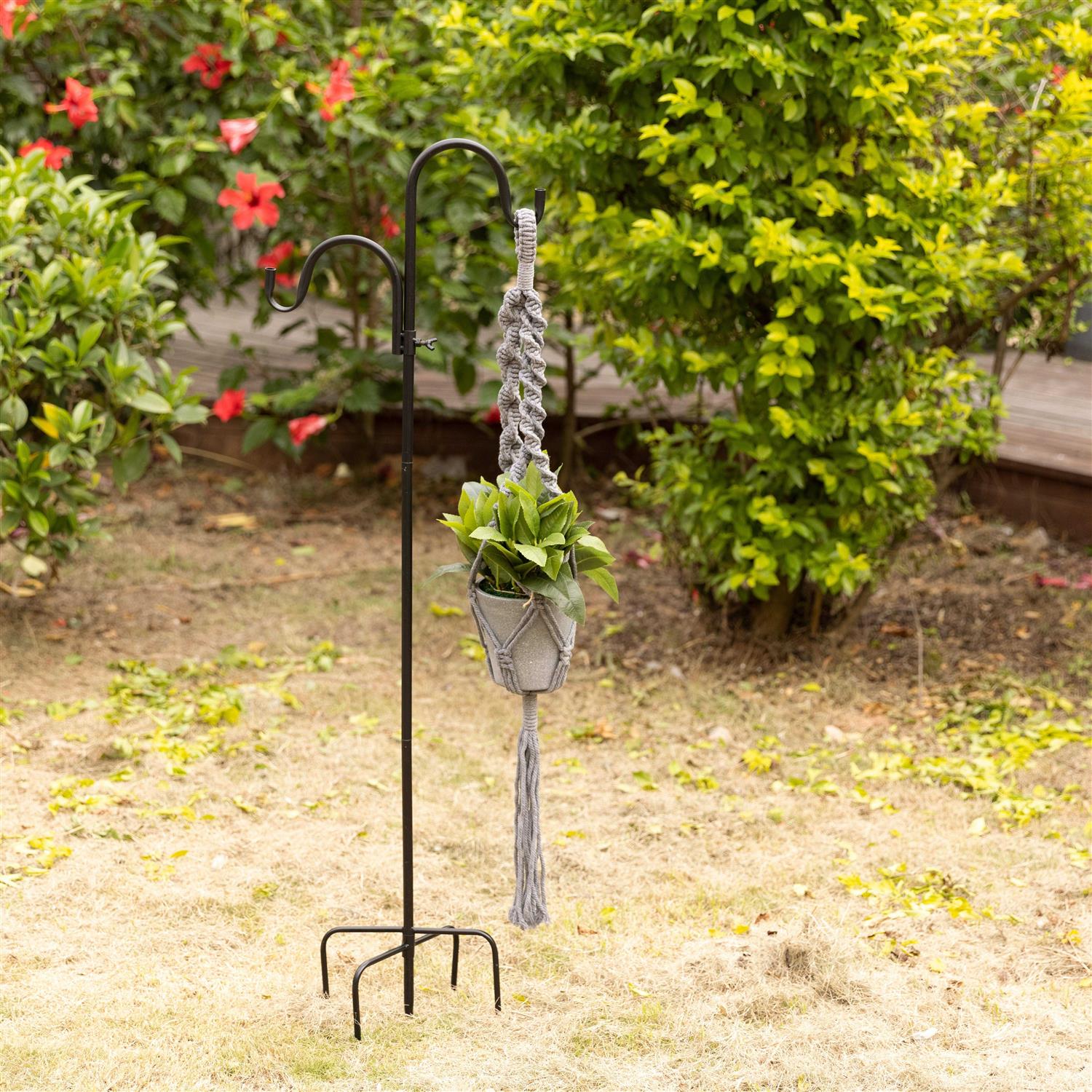Navaris Shepherds Hooks for Outdoor Hanging Bird Feeder Plant Pot Hook Stand Pole for Garden