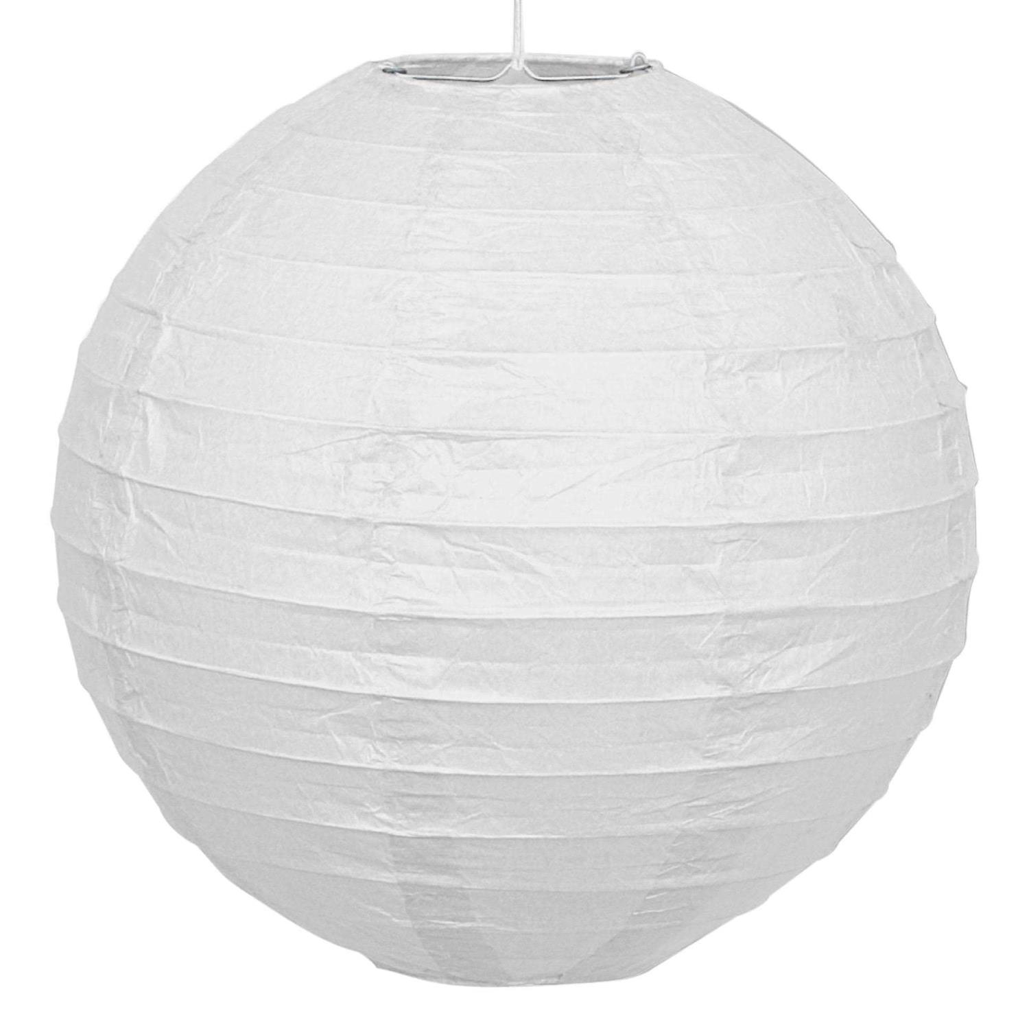 Way To Celebrate Unique Round White Paper Lantern