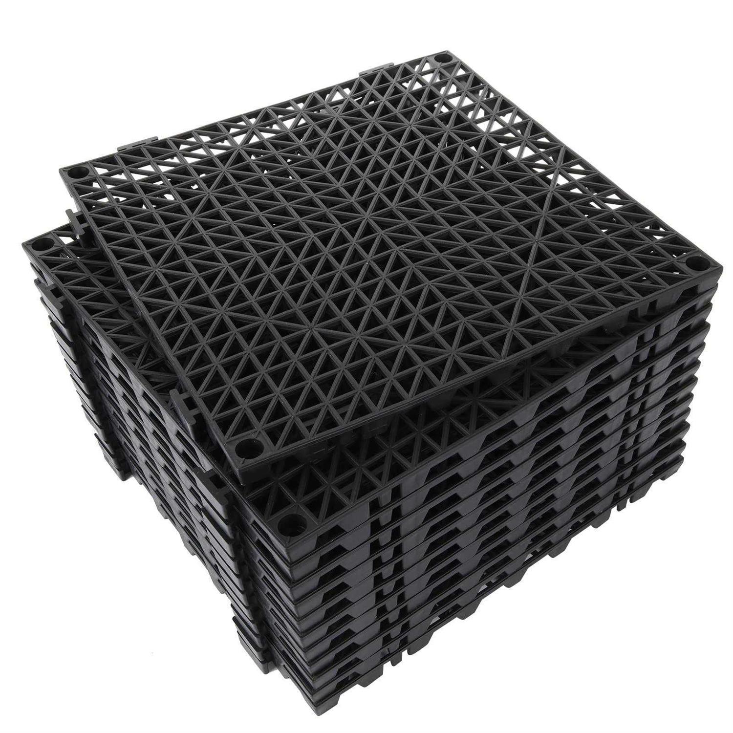 12 Pack 12 Interlocking Rubber Bathroom Flooring Tiles Non-Slip Pool Mat Splicing Shower Mat Outdoor Cushion Mat for Drain