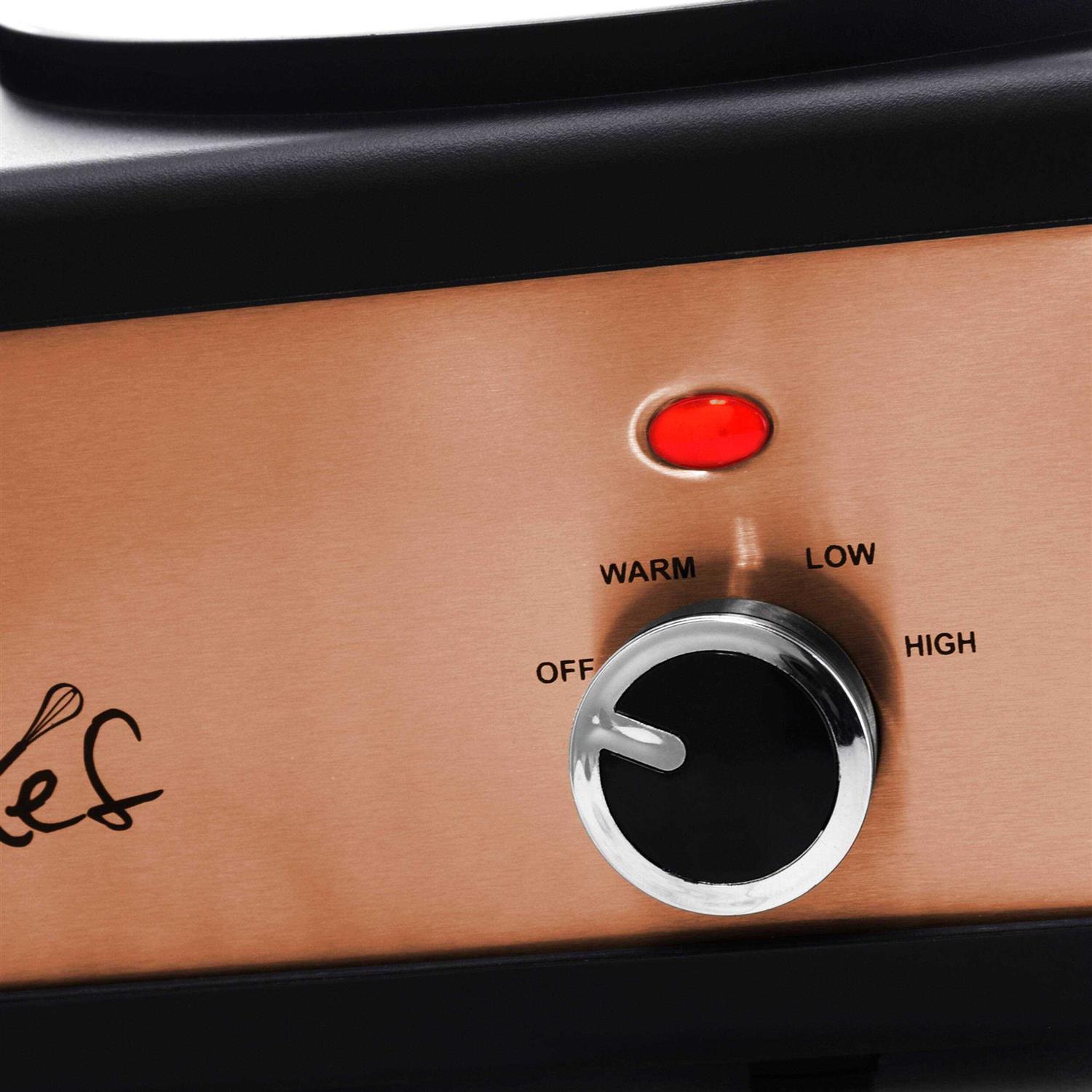 MegaChef Triple 2.5 Quart Slow Cooker and Buffet Server in Brushed