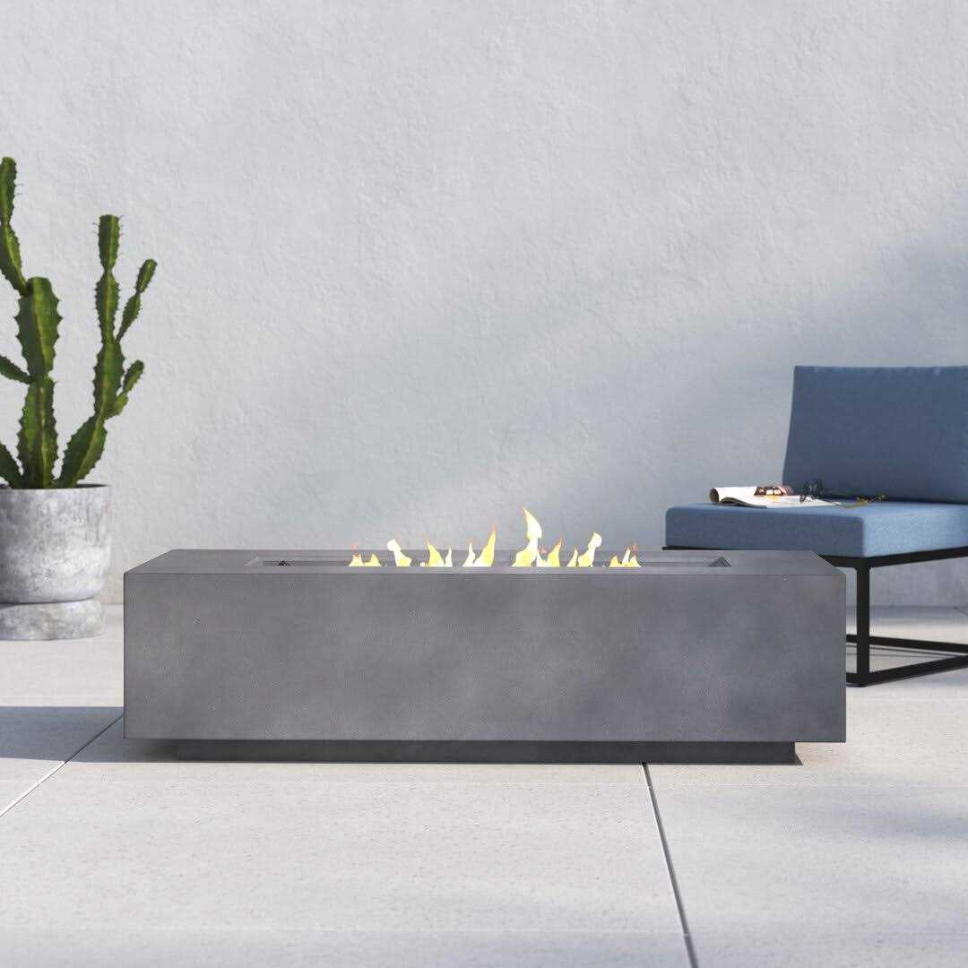 AllModern Rashid Concrete Propane Outdoor Fire Pit Table Finish