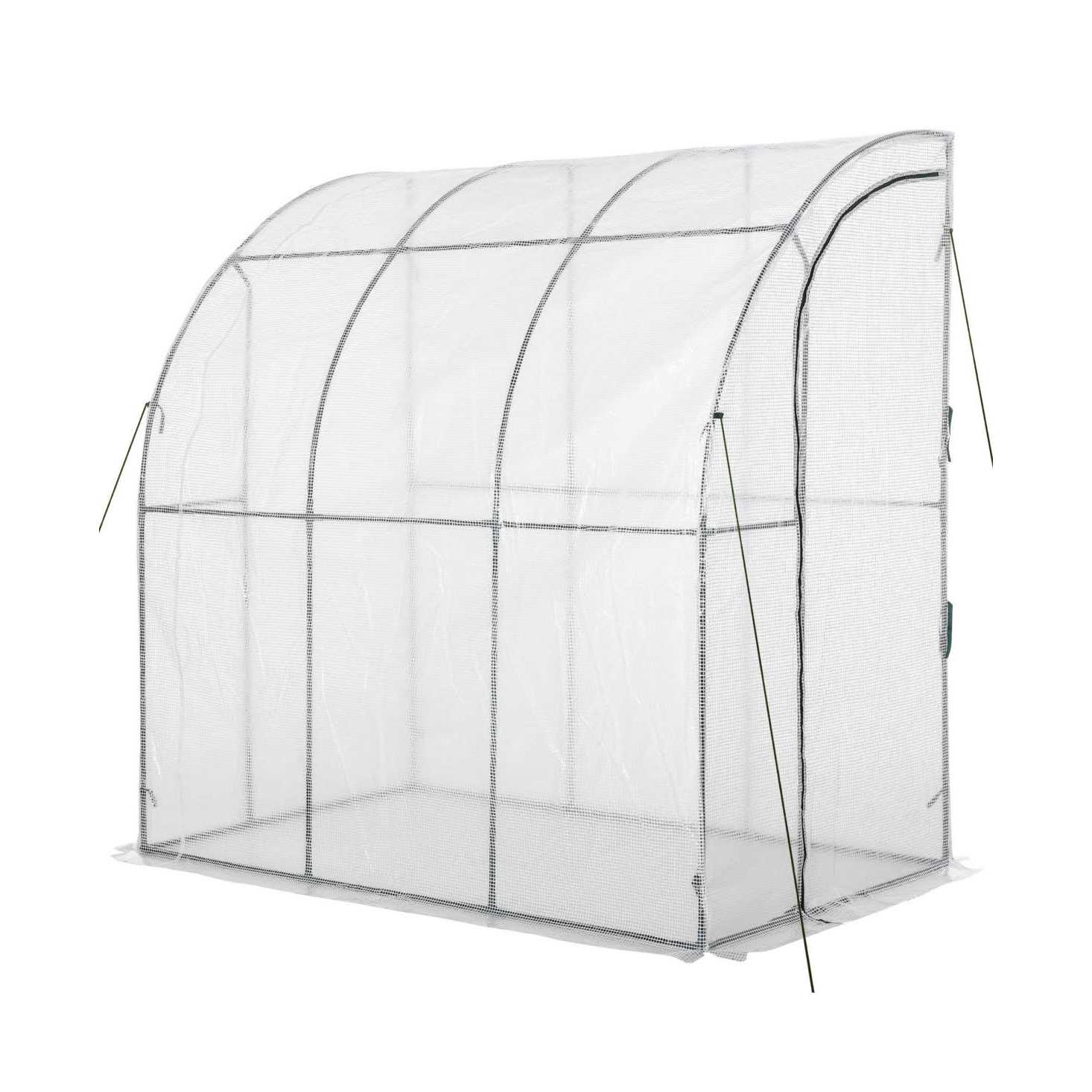 Outsunny 7′ x 7′ Outdoor Walk-In Greenhouse, Plant Nursery with Roll-up and PE Cover
