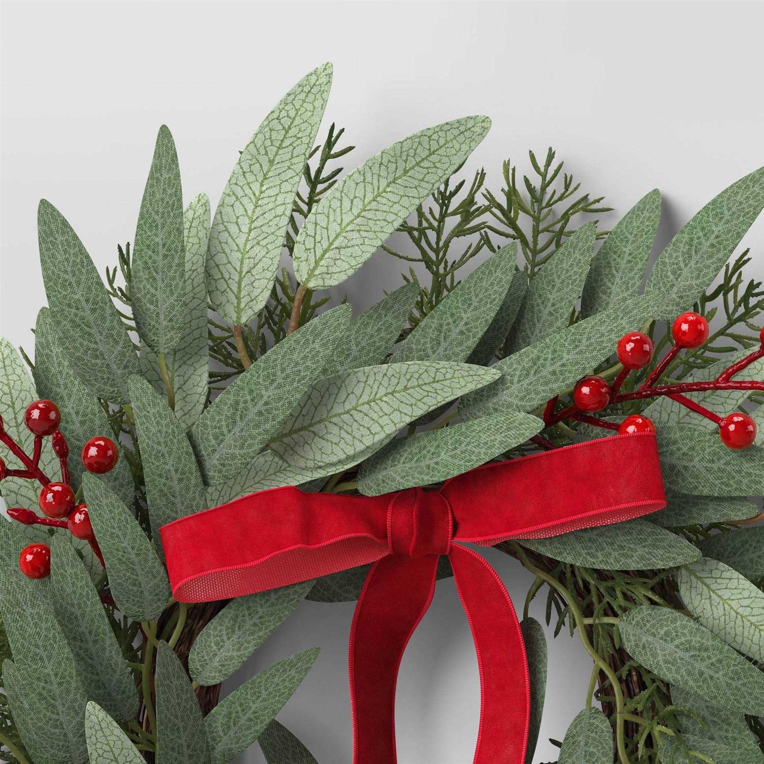 Threshold Textured Christmas Stocking with Tassel Red