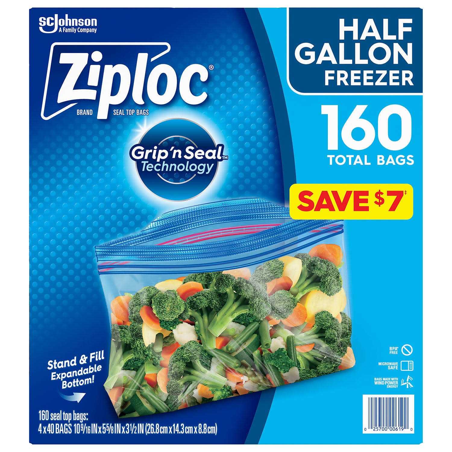 Ziploc Half Gallon Freezer Bags