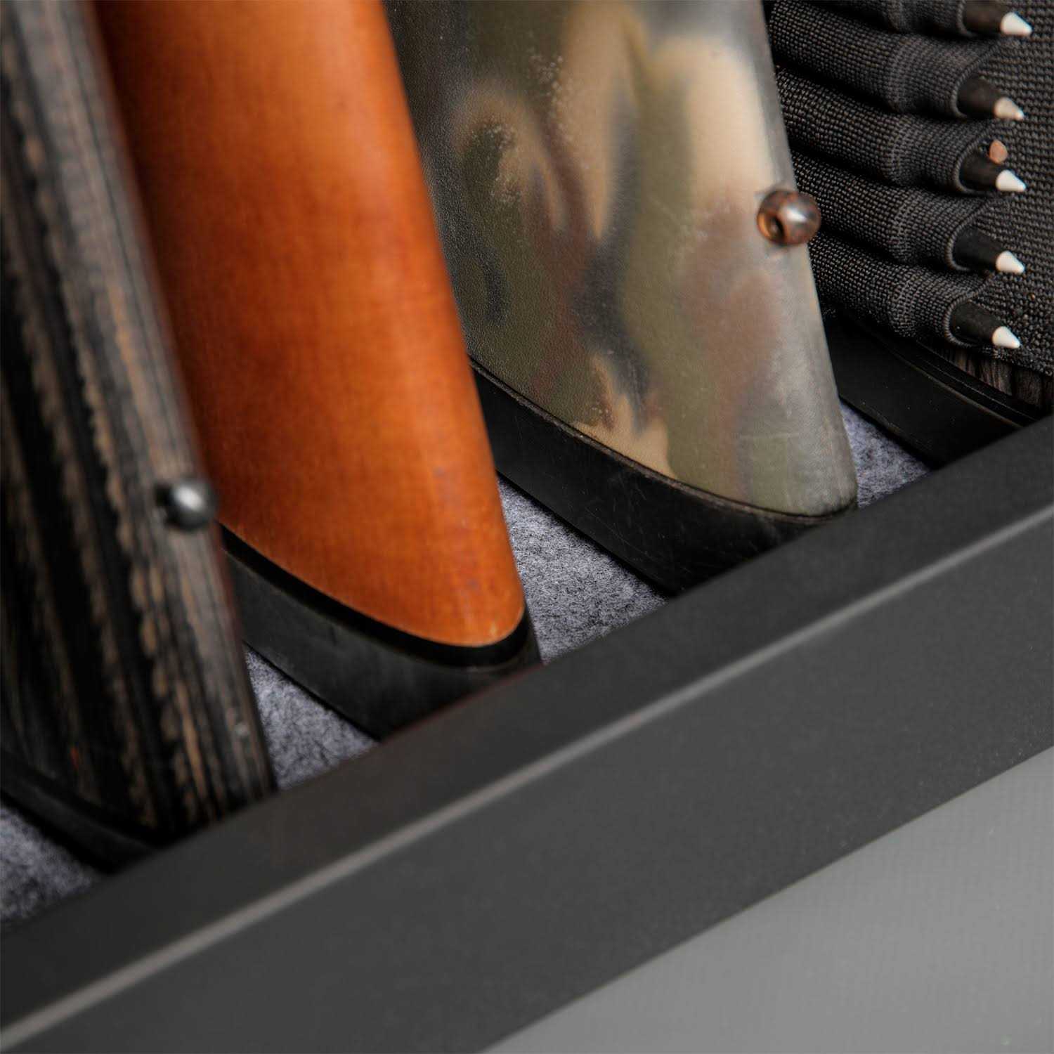 American Furniture Classics 5-Gun Metal Key Lock Gun Cabinet with Separate Storage area