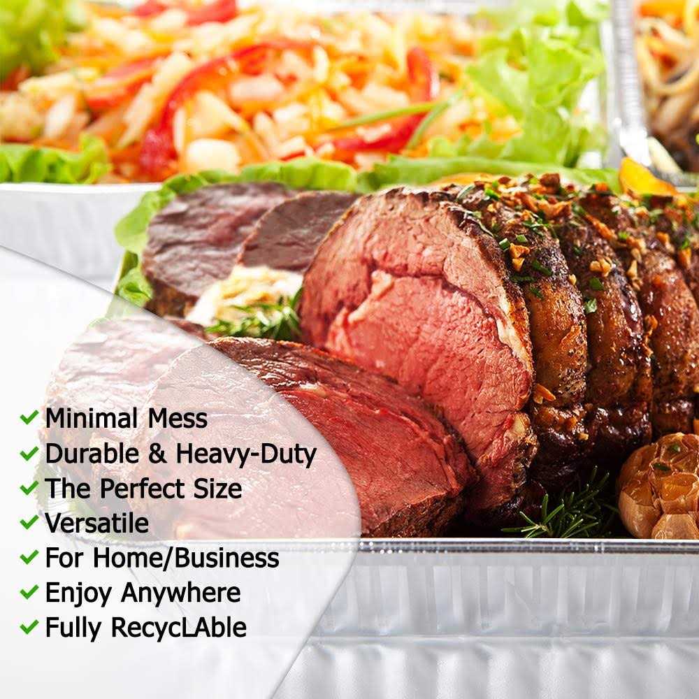 Montopack Aluminum Half Size Roasting Pans 30 Pack 9×13 Standard Size Tins without lids