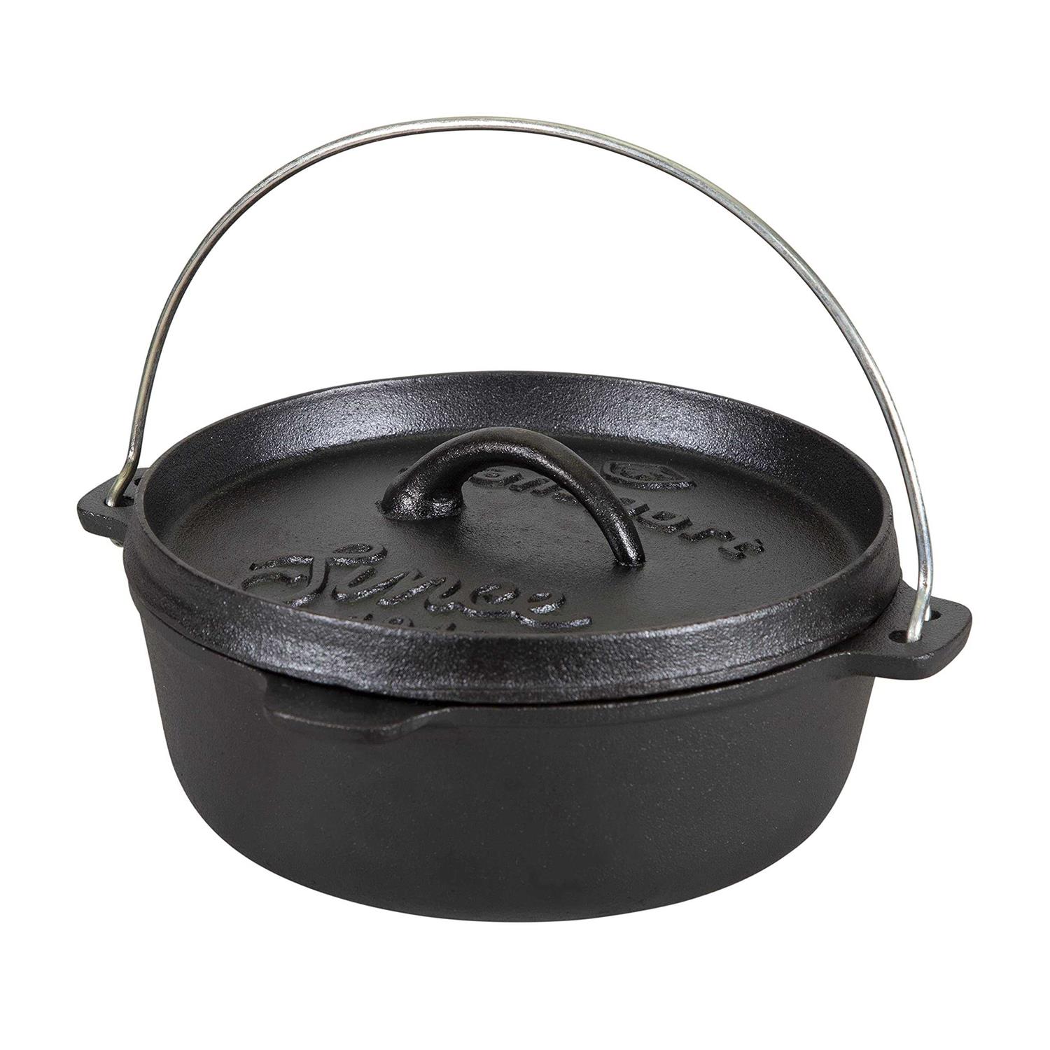 Stansport 1 QT Pre-Seasoned Cast Iron Dutch Oven Flat Bottom