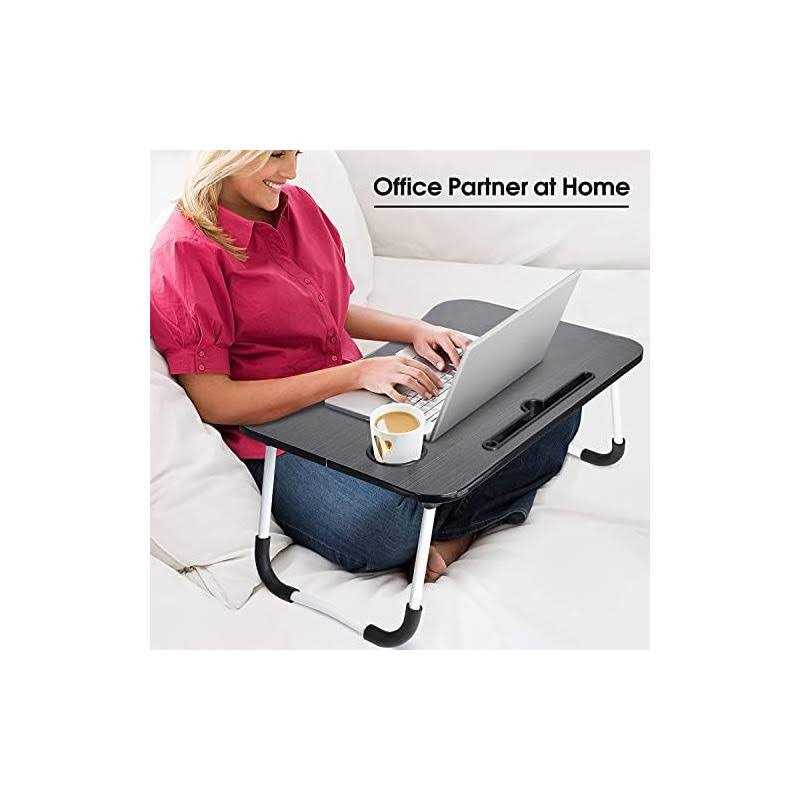 Foldable Bed Table for Laptop,Laptop Desk Table Stand,Laptop Bed Tray Table with Storage Drawer-Cup Holder