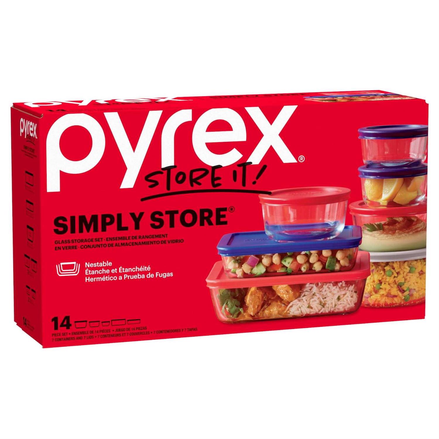 Pyrex Simply Store Glass Storage Container Set with Lids