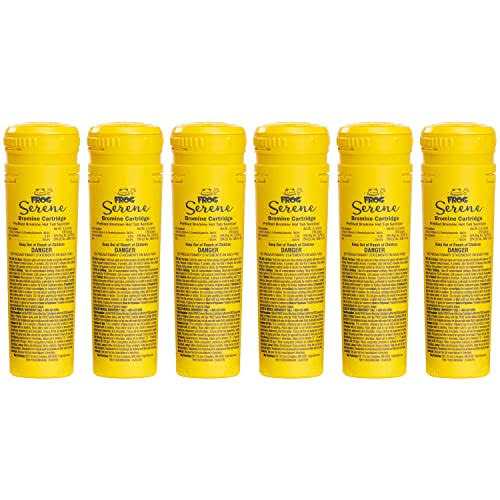 4 FROG Serene Bromine Replacement Cartridges for Hot Tubs for use only with FROG Serene In-Line and Floating Sanitizing Systems + FROG Test Strips