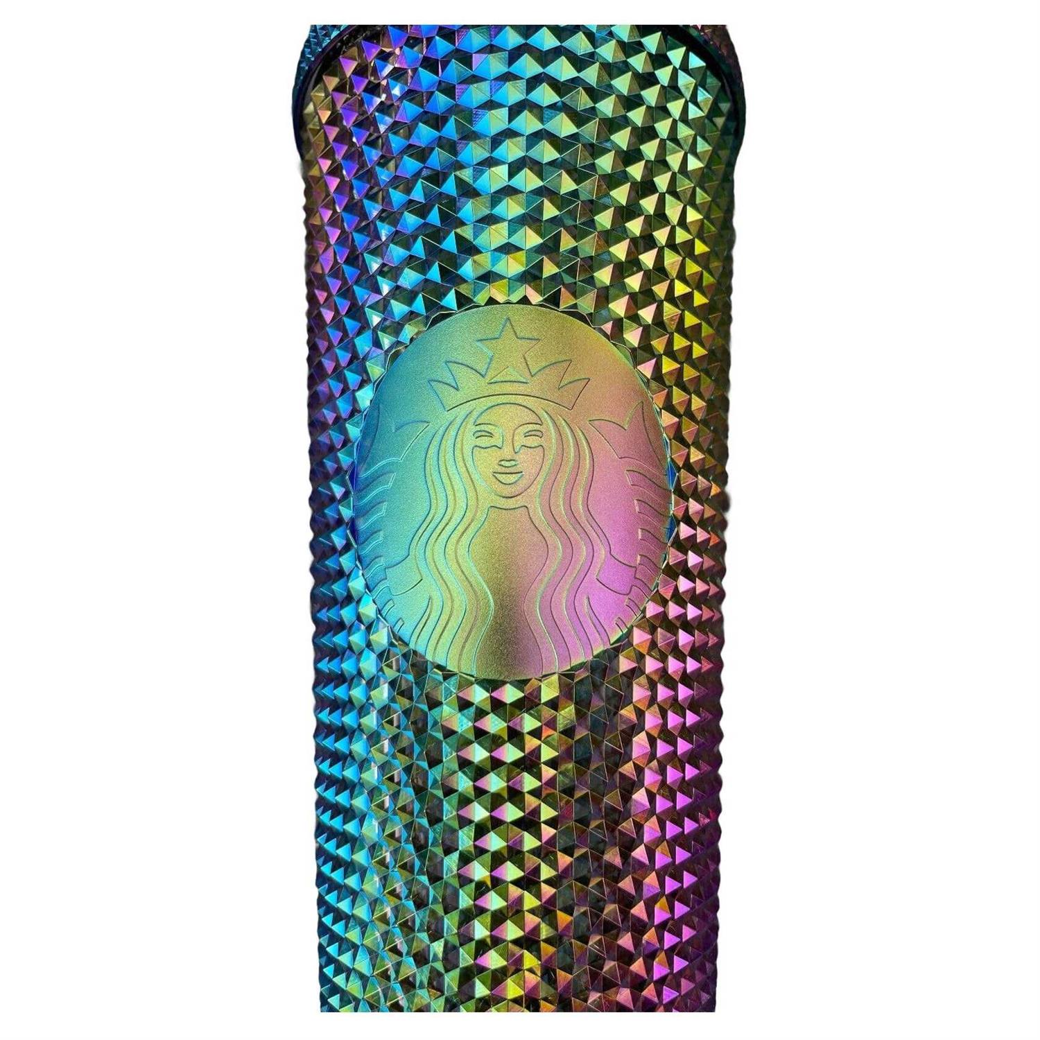 Starbucks Satrbucks Limited Edition Studded Oil slick Rainbow Iridescent Tumbler Fall 2023