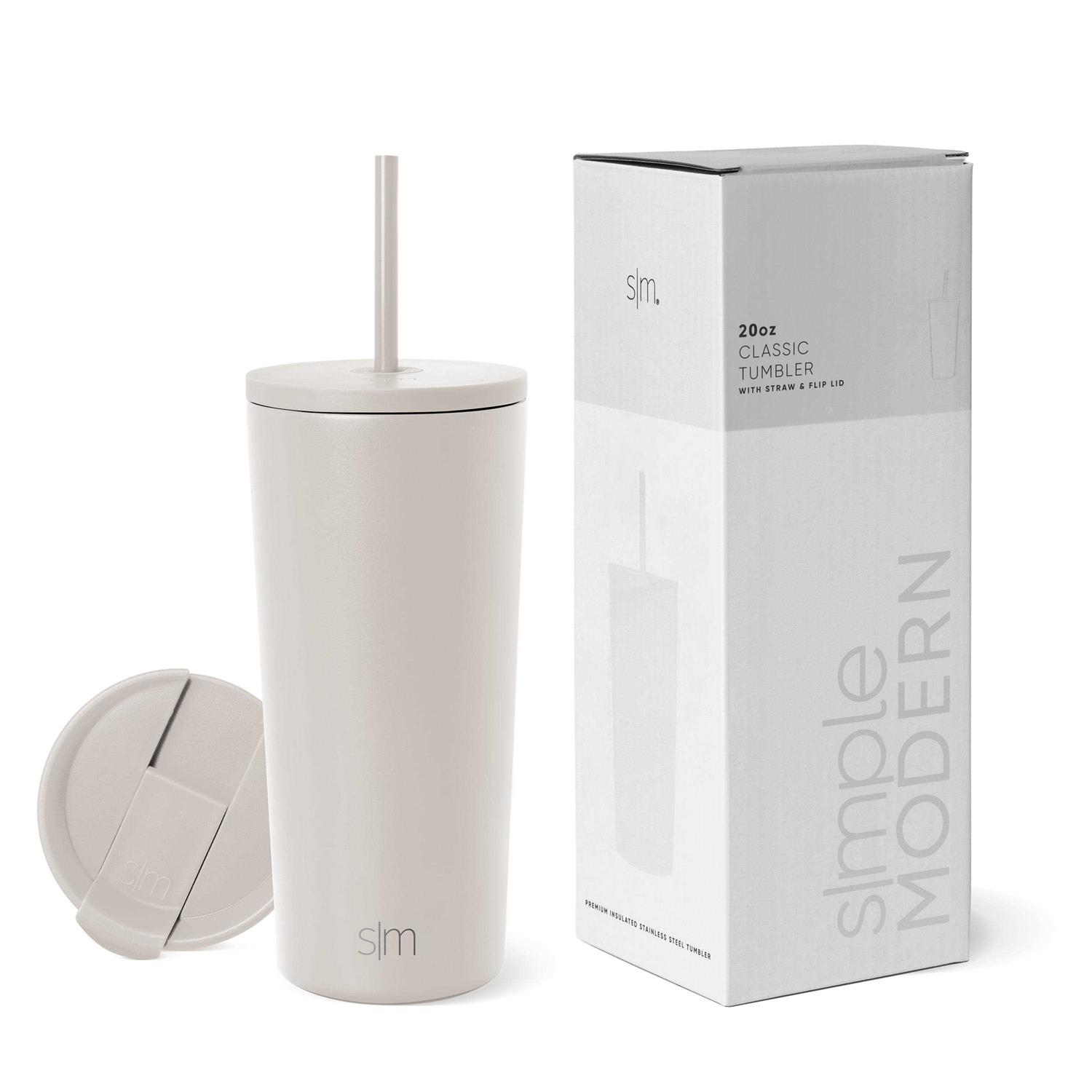 Simple Modern Classic Tumbler with Straw Lid & Flip Lid Travel Mug Gift Vacuum Insulated Coffee Beer Pint Cup