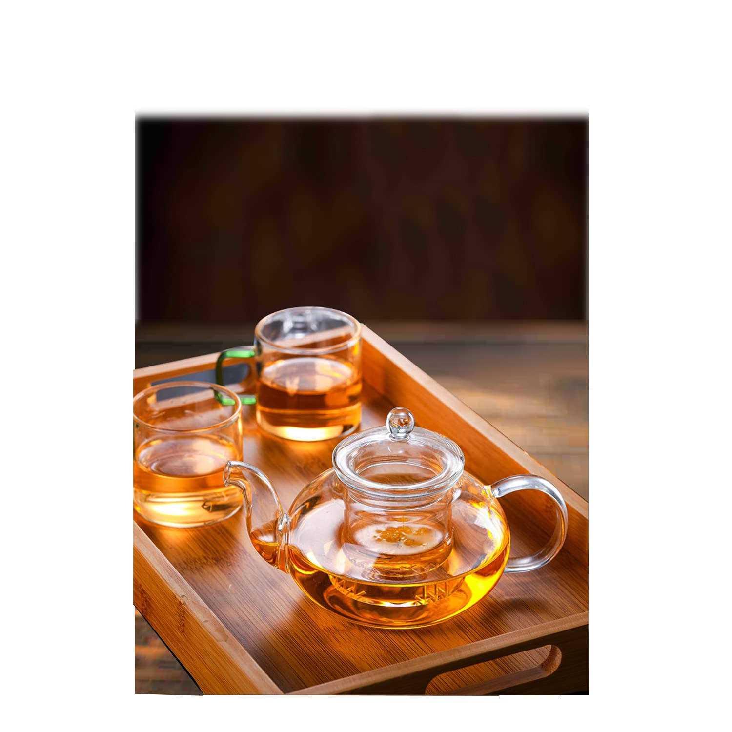 Muerlamo Glass Teapot Stovetop Safe Clear Teapot with Removable Infuser, Loose Leaf and Blooming Tea Maker