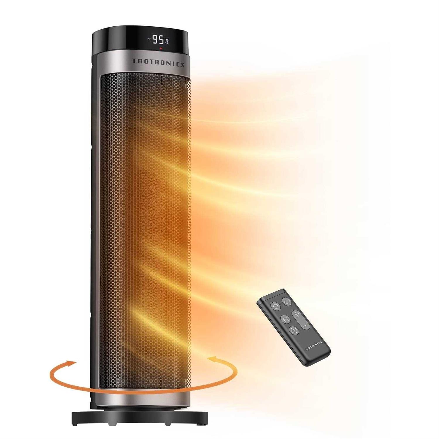 Taotronics Space Heater Indoor 24 inch 270 sq ft Fast Quiet Heating Portable Electric Heater with Remote