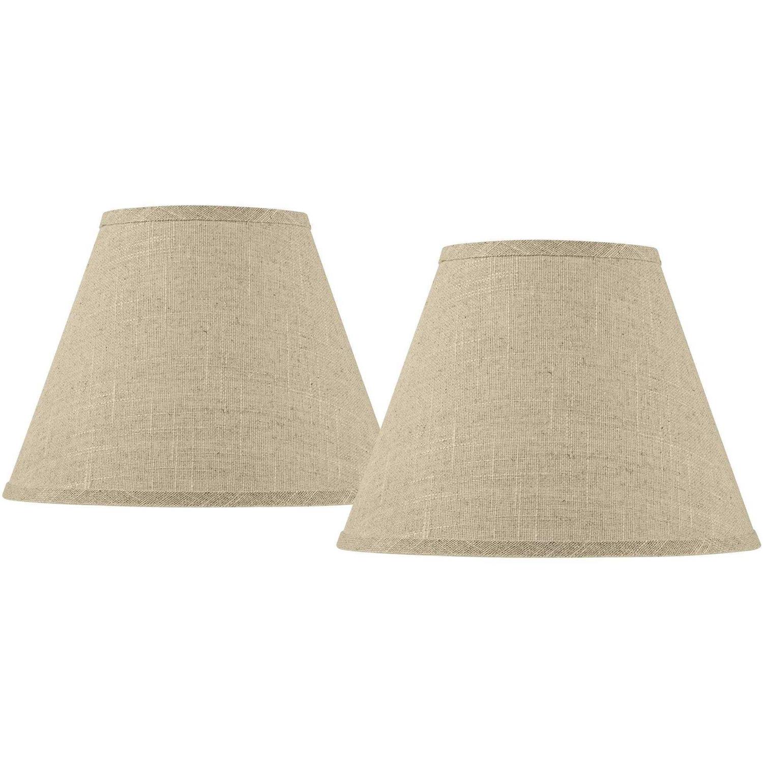 Springcrest Set of 2 Empire Lamp Shades Fine Burlap Top x Bottom x Spider Replacement Harp Finial Fitting