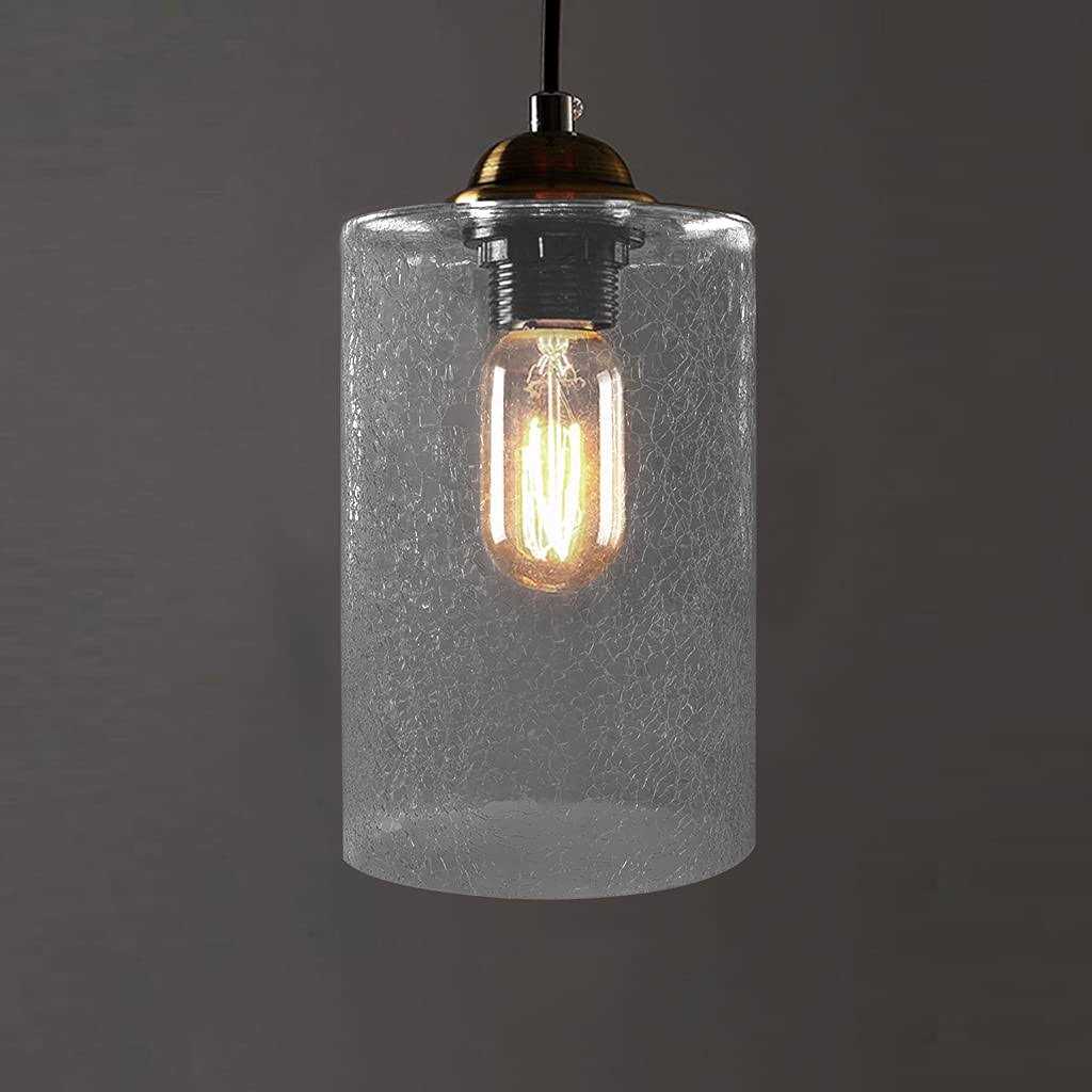 Skelang Clear Glass Shade Light Shade with Crackle Lampshade with 1-5/8 Fitter