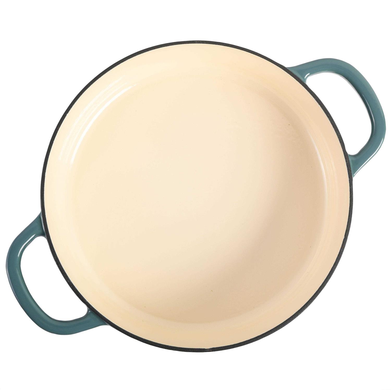 Crock Pot Artisan Enameled 5 Quart Cast Iron Round Braiser Pan Lid