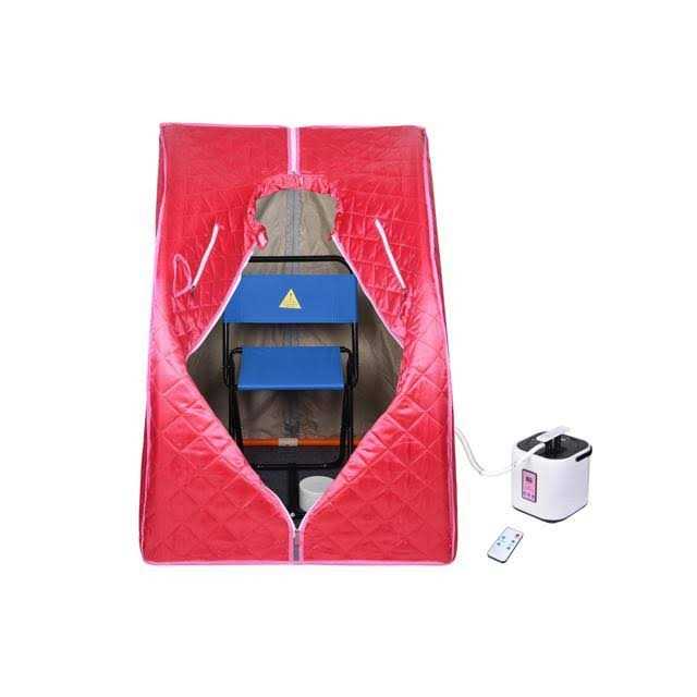 Yescom AplusBuy Portable Steam Sauna Tent Spa Detox Weight Loss w/ Large Chair Slimming Home Red 2L