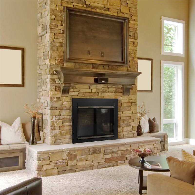 Pleasant Hearth Alsip Medium Glass Fireplace Doors AP-1131
