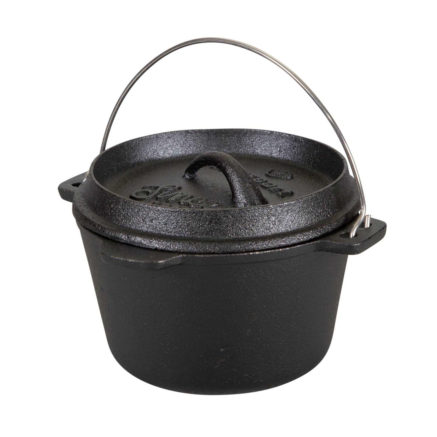 Stansport 1 QT Pre-Seasoned Cast Iron Dutch Oven Flat Bottom