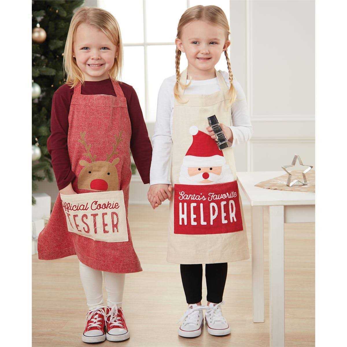 Mud Pie Reindeer Christmas Apron Set