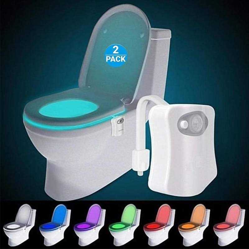 Zezhou Original Toilet Night Light 2 Pack Motion Sensor Activated LED Lamp