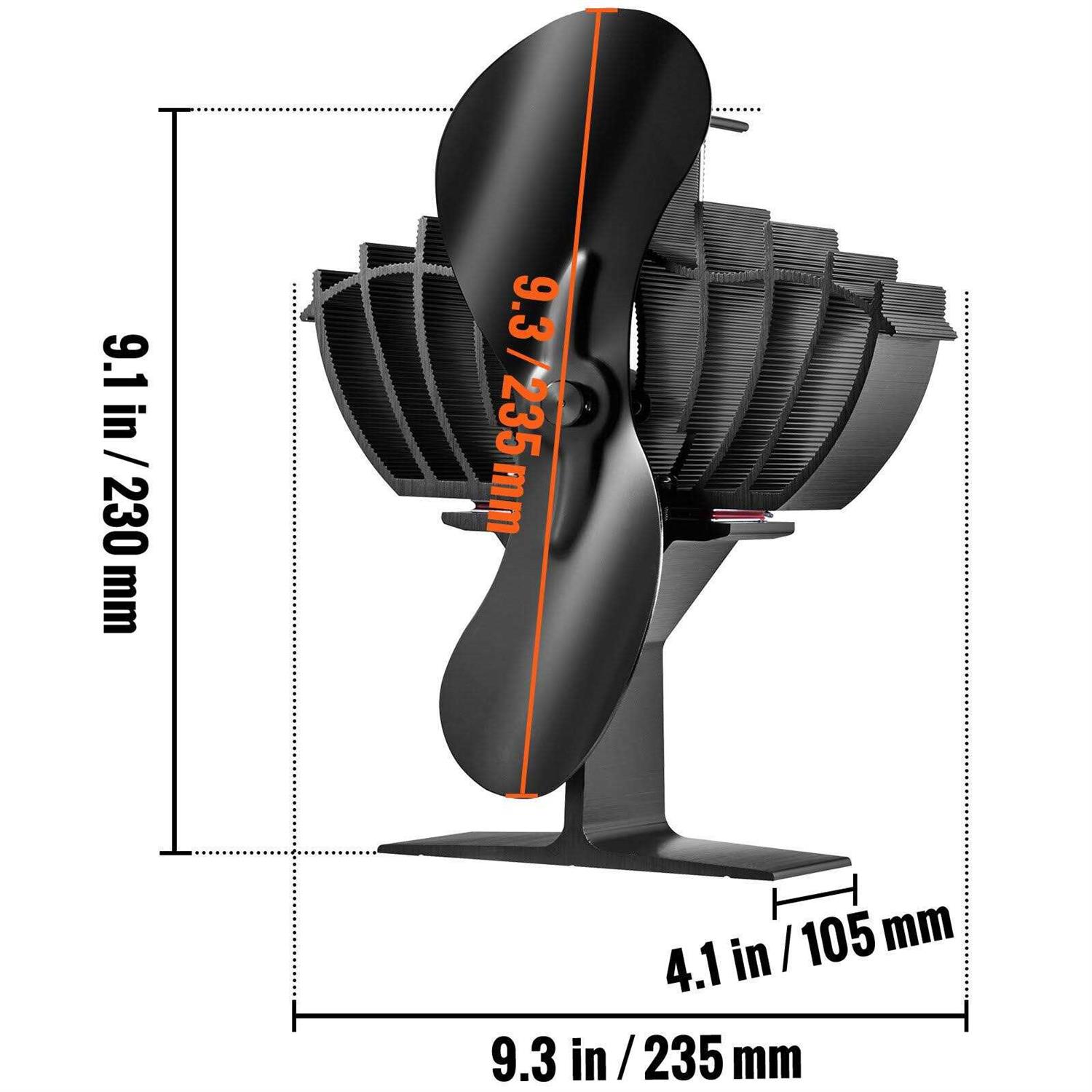 VEVOR Wood Stove Fan Heat Powered Quiet Fireplace Fans for Wood/Log Burner/Heater