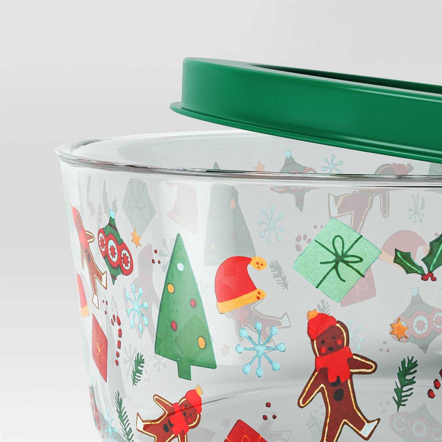 Wondershop Christmas Glass Food Storage Container Green