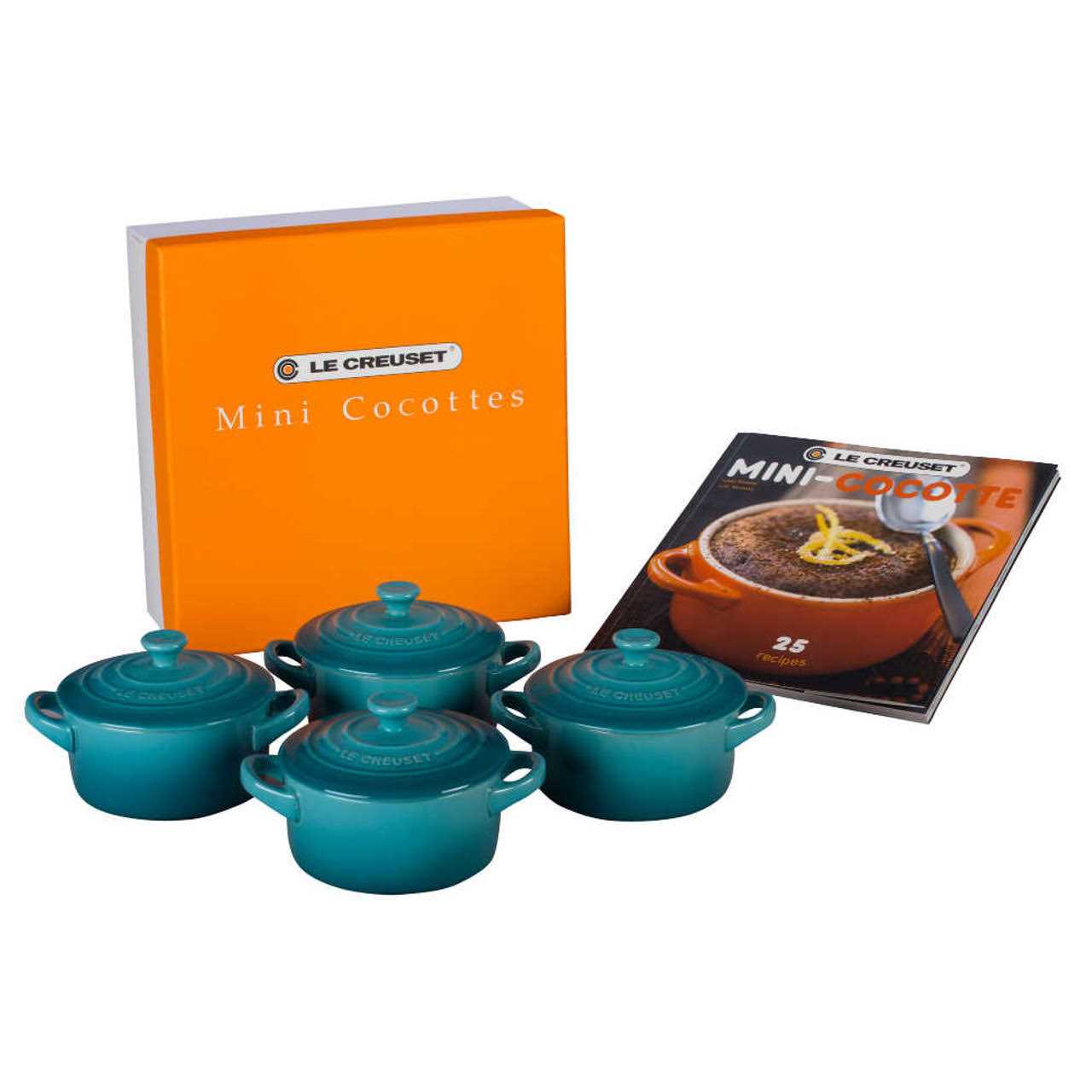 Le Creuset Cocottes Set of 4 with Mini Cookbook
