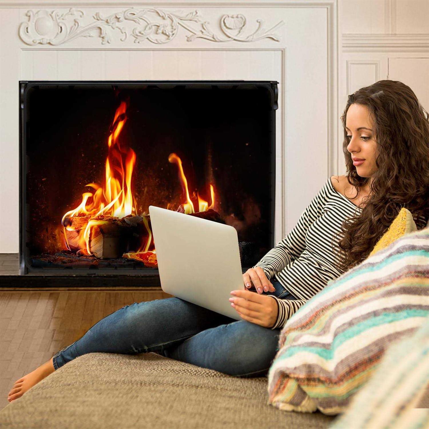 Magnetic Fireplace Cover for Inside Fireplace Stops Heat Loss Fireplace Blanket Draft Stopper for Winter & Summer