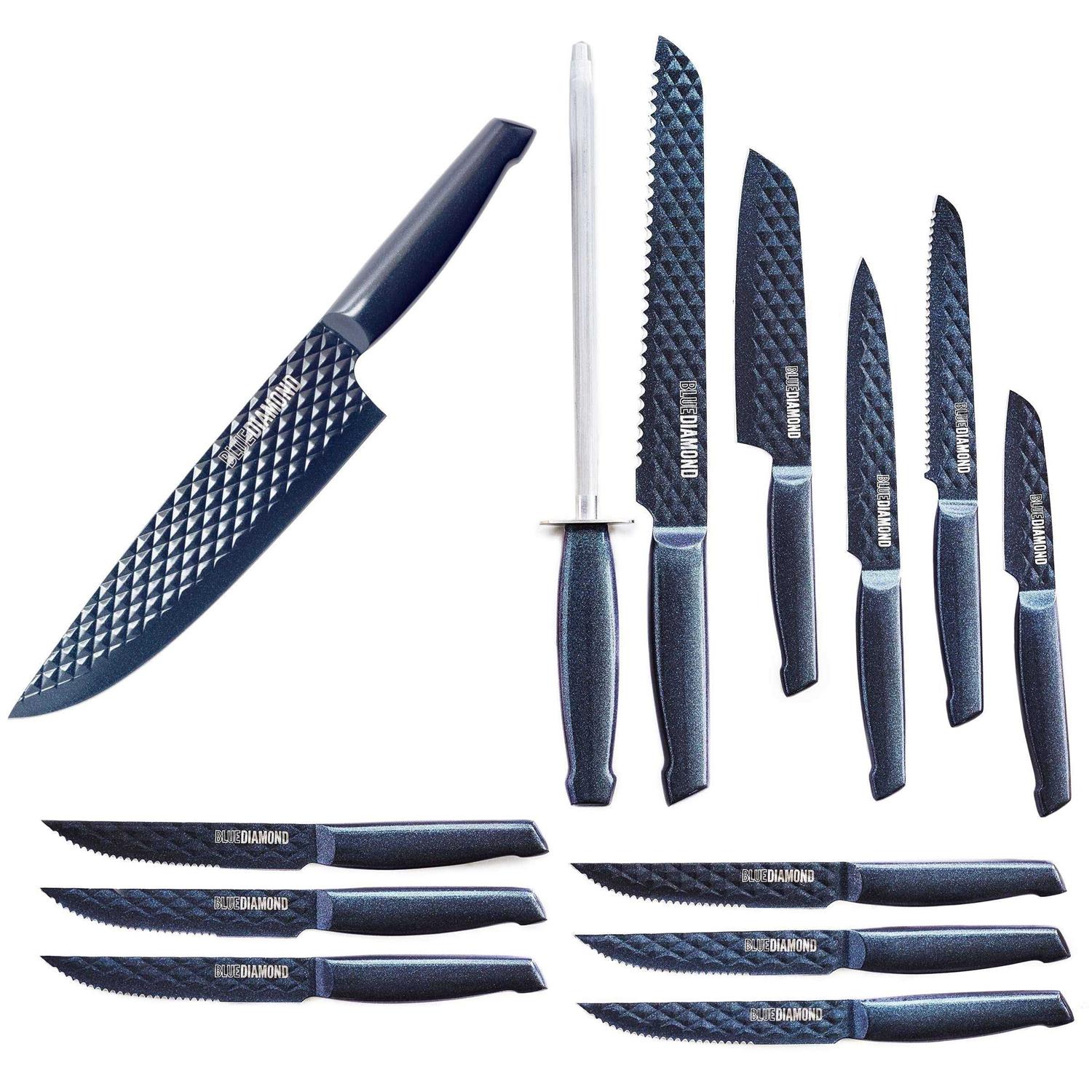 Blue Diamond Stainless Steel Cutlery 14 Piece Knife Block Set