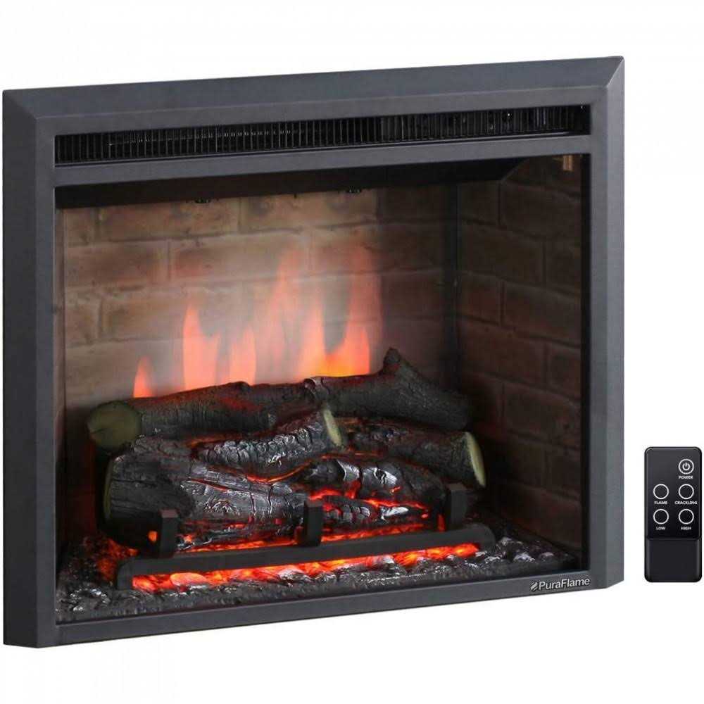 Puraflame Western Electric Fireplace Insert with Fire Crackling Sound Remote Control