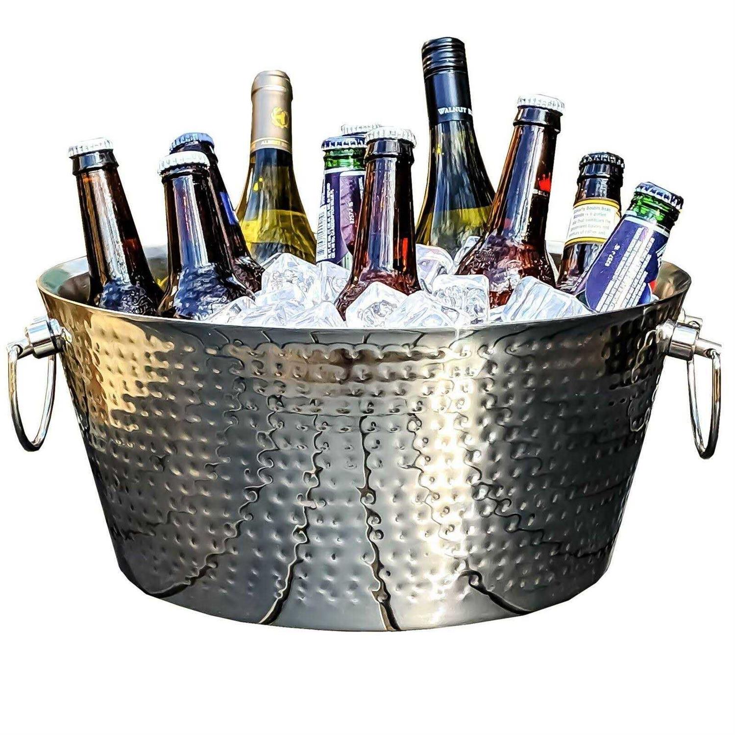 Brekx Stainless-Steel Beverage Tub, Double-Walled Insulated Anchored Bucket