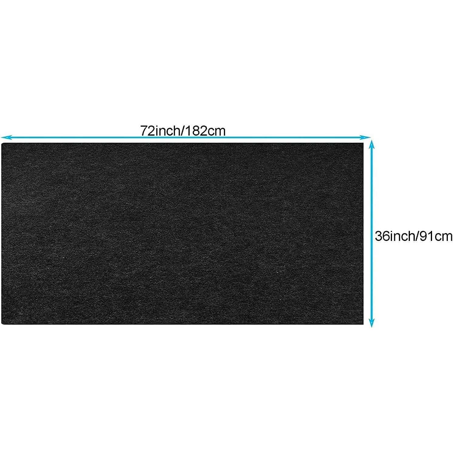 Fireplace Rug Fire Resistant Rectangular Fireproof Hearth Pads Polyester Trim Non Slip Wood Stove Mat