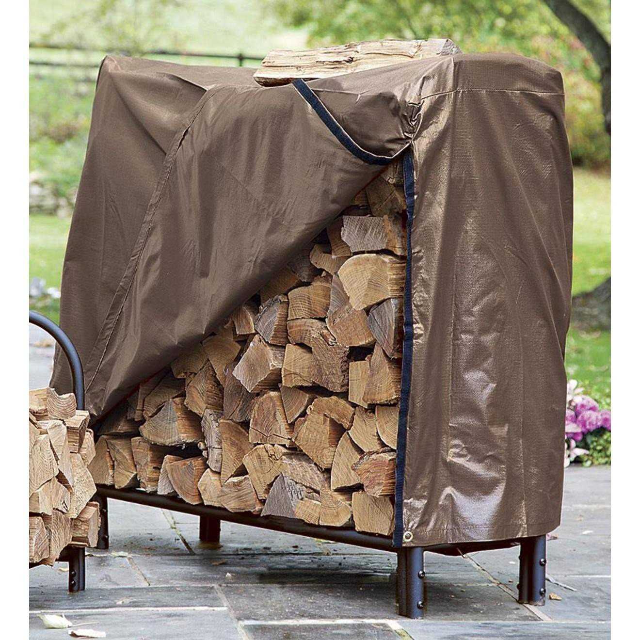 Plow & Hearth Vinyl Cover Wood Rack / Firewood Log Rack