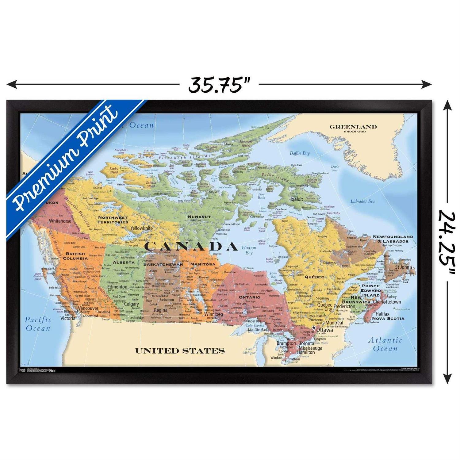 Trends International Map Canada Poster
