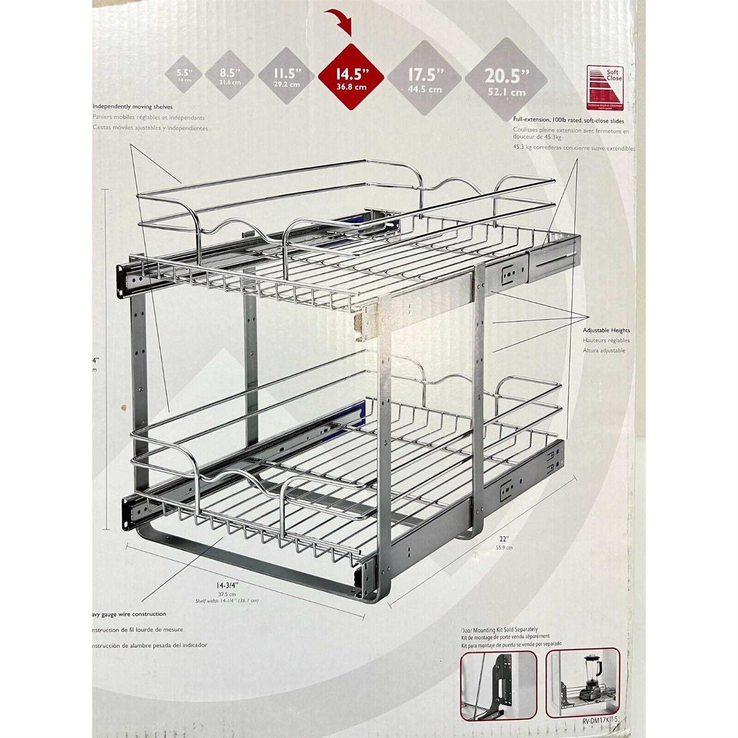 Rev-A-Shelf 2-Tier Pull Out Metal Soft Close Baskets & Organizers 59-15SC-2-5