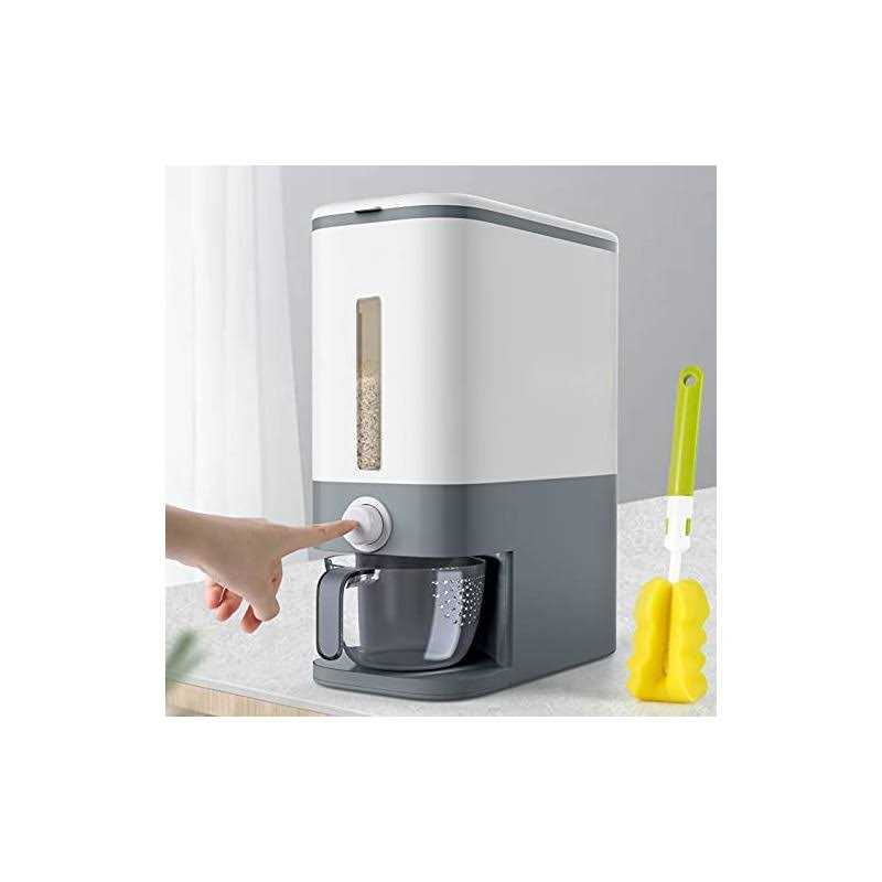 Cosyzone 25Lbs Rice Dispenser Large Grain Container Storage with Lid Measuring Cylinder Moisture Proof Household Cereal Dispenser Bucket for Kitchen