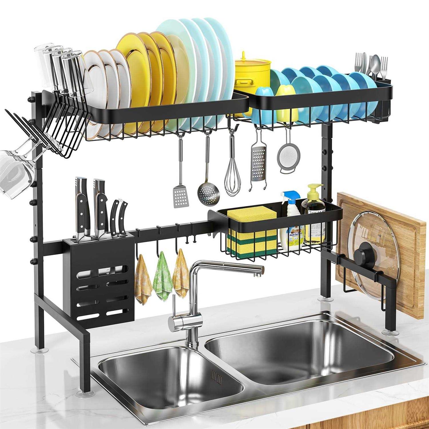 MERRYBOX Over The Sink Dish Drying Rack Adjustable Length