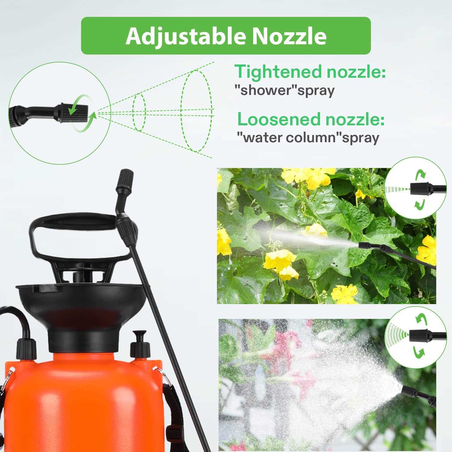 VIVOSUN Pump Pressure Sprayer Pressurized Lawn & Garden Water Spray Bottle with Adjustable Shoulder Strap