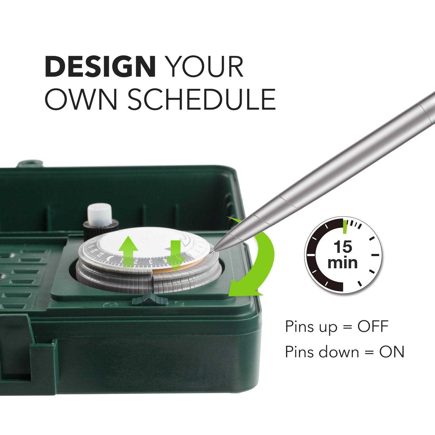 24 Hour Mechanical Outdoor Multi Socket Timer 6 Outlet Garden Power Stake BN-LINK