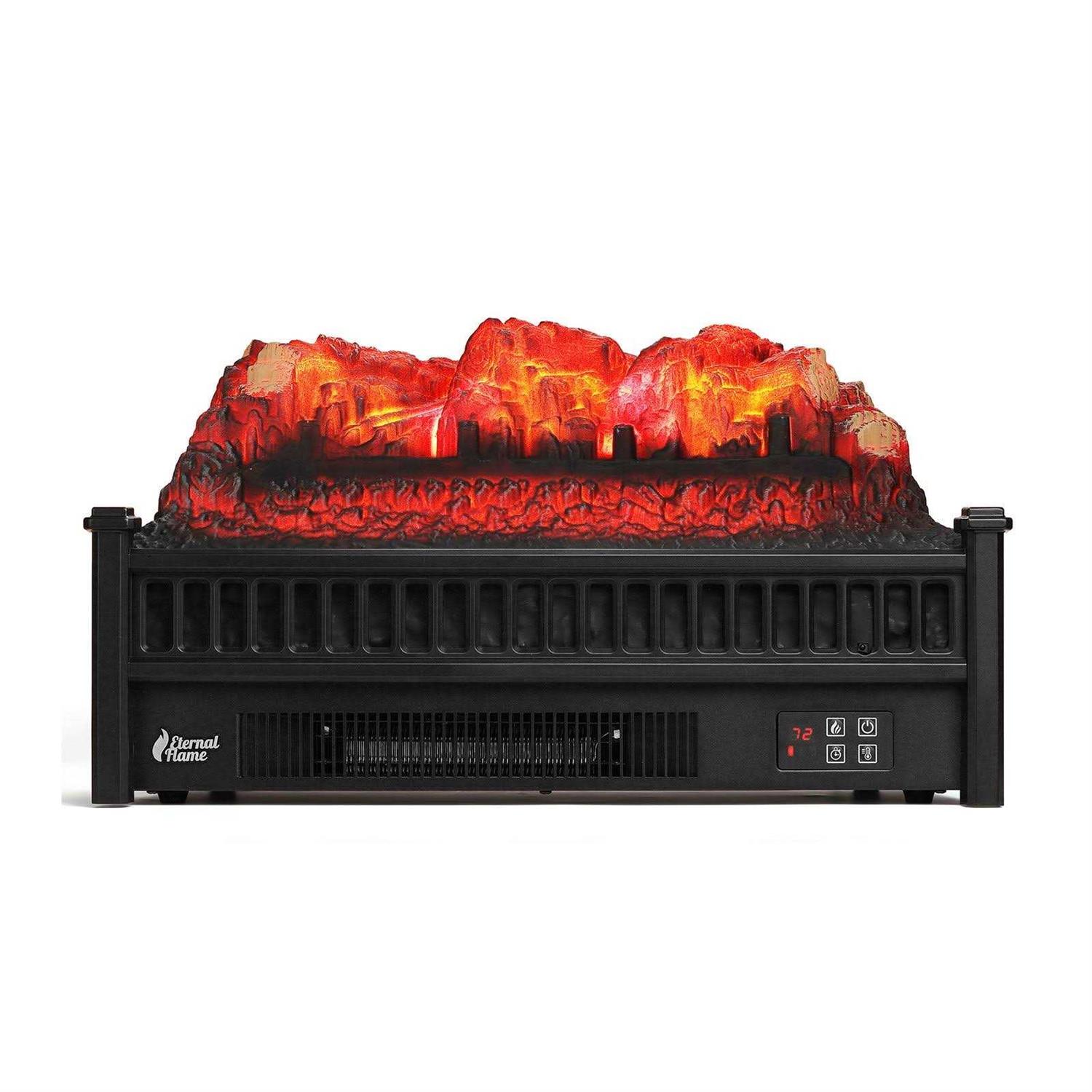 Turbro Eternal Flame Ef23-pb Electric Fireplace Logs 23 inch Remote Control Fireplace Insert Log Heater