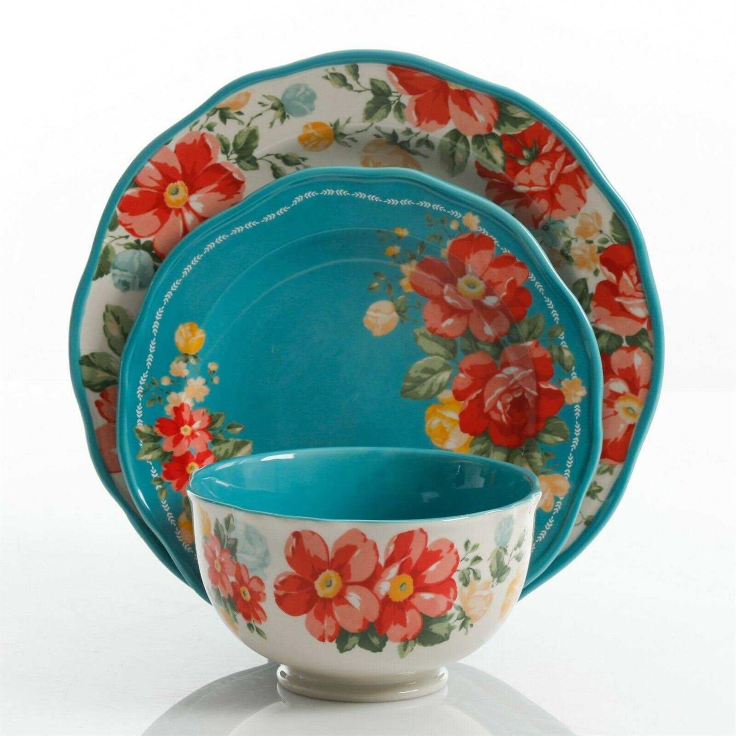 The Pioneer Woman 12-Piece Heritage Floral Dinnerware Set